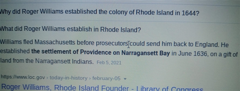 HELP ASAP P-LEASE!!! (Plato) Why did Roger Williams establish a colony in Rhode Island-example-1