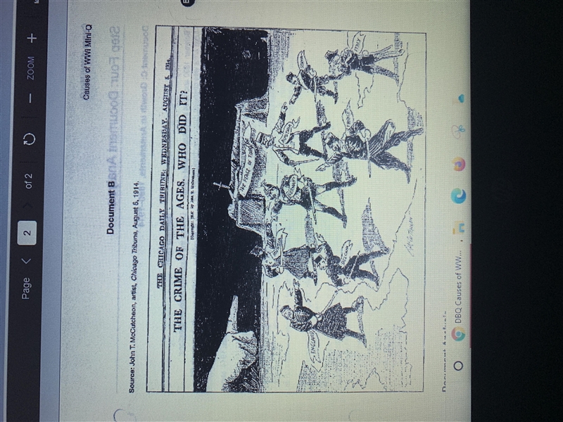 5. Can this cartoon be used in any way to argue that alliances were a cause of WWI-example-1