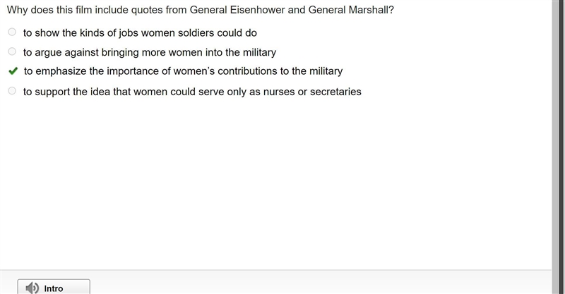 HELP PLSSSSSSSS Why does this film include quotes from General Eisenhower and General-example-1