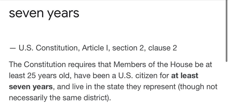 To be elected, how long must House members have been citizens of the United States-example-1