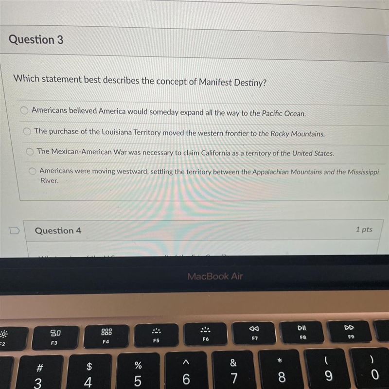 Which statement best describes the concept of Manifest Destiny?-example-1