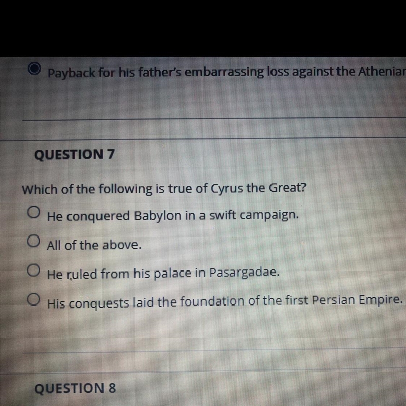 Which of the following is true of Cyrus the great-example-1