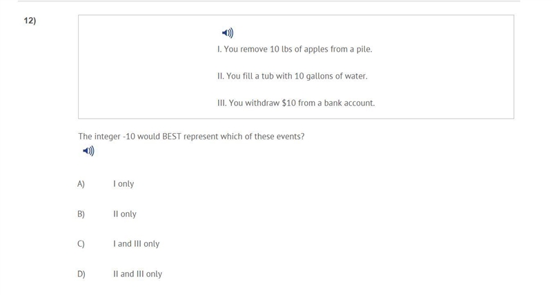 The integer -10 would BEST represent which of these events?-example-1