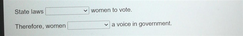 Think about what you learned about women's rights in politics. Then, select the right-example-1