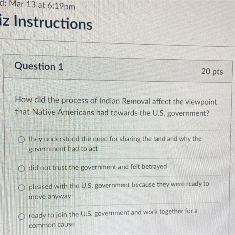 How did the process of Indian Removal affect the viewpoint that Native Americans had-example-1