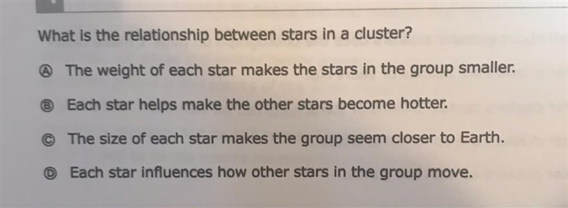 What is the relationship between stars in a cluster?-example-1