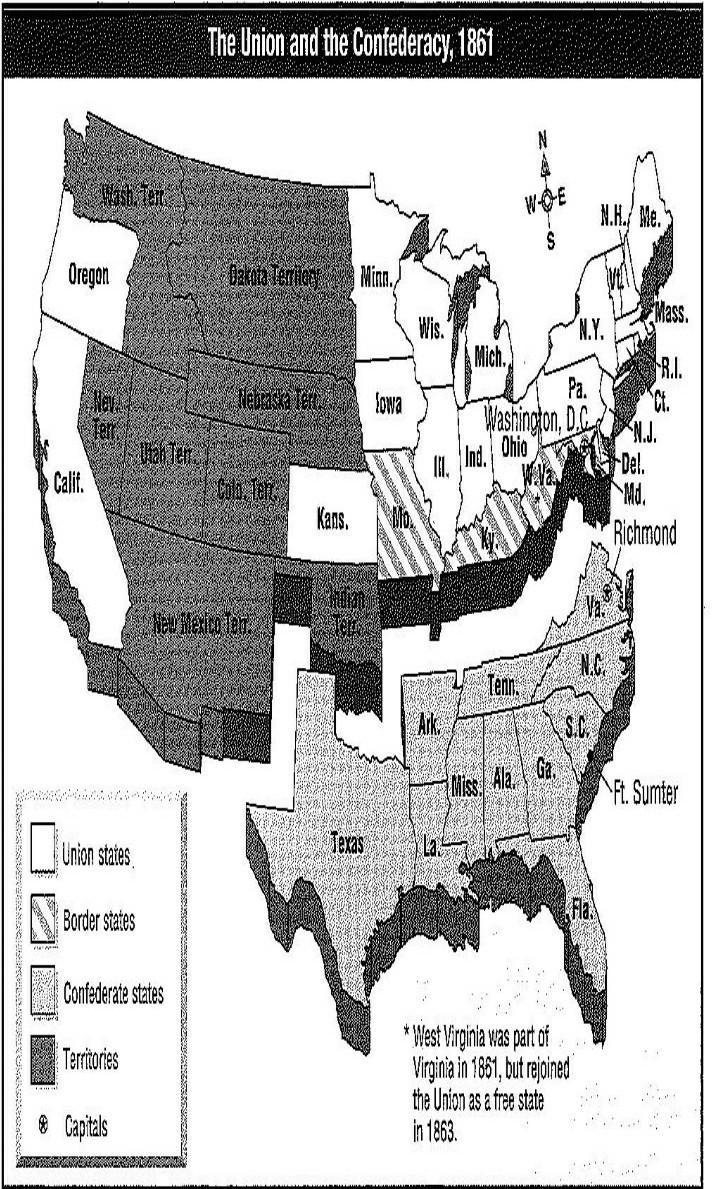 The fact that the Border States sided with the Union reflects that fact that – -Union-example-1