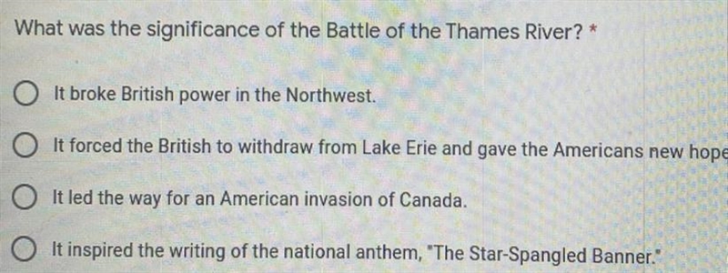 What was the significance of the Battle of the Thames River?-example-1