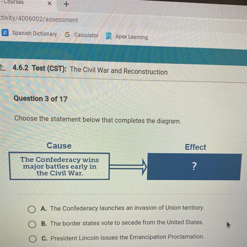 PLEASE HELPP ASAP!! Choose the statement below that completes the diagram. A. The-example-1