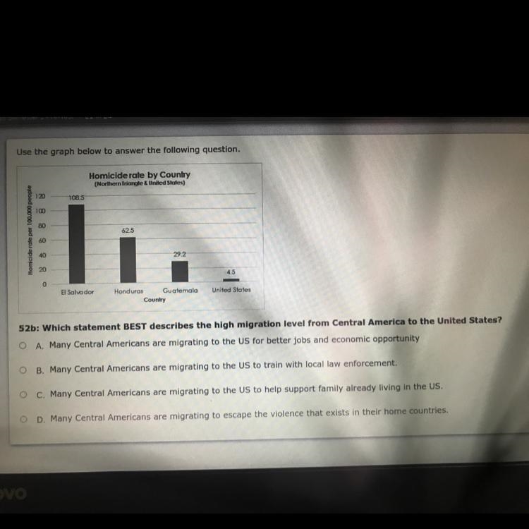 Which statement BEST describes the high migration level from Central America to the-example-1