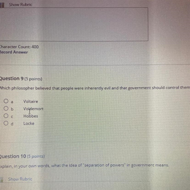 Which philosopher believed that people were inherently evil and that government should-example-1