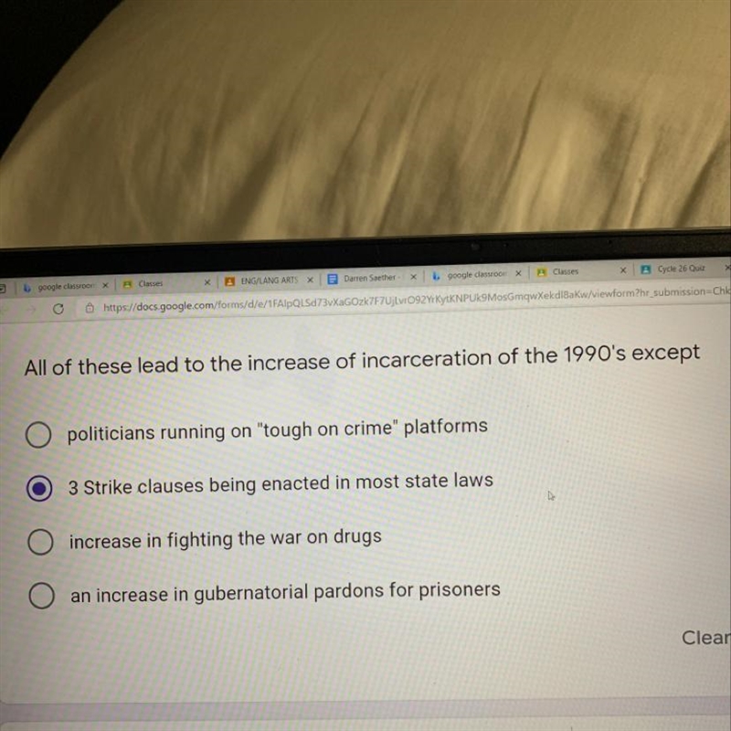 All of these lead to the increase of incarceration of the 1990's except-example-1