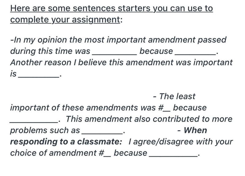 HELPPP!! Part 1 of your assignment is to choose two amendments from 16 - 20. The first-example-1