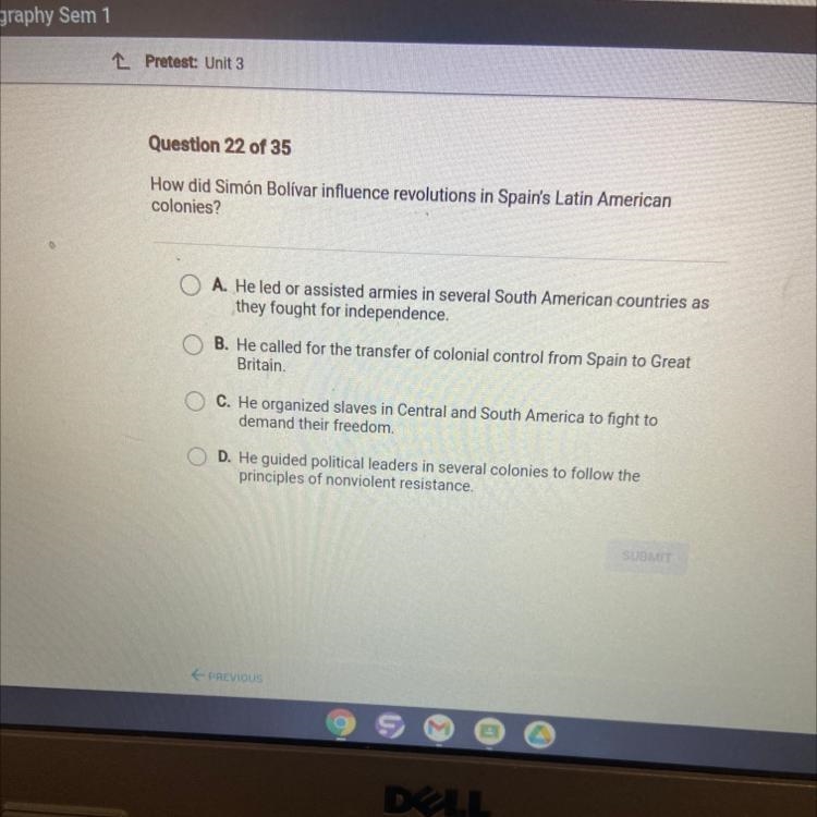 How did simon bolivar influence revolutions in spain's latin american colonies?-example-1