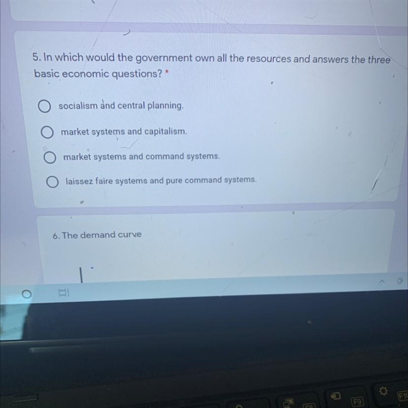 5. In which would the government own all the resources and answers the three basic-example-1