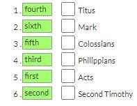 Put these New Testament books in the order that they appear (all books are not listed-example-1