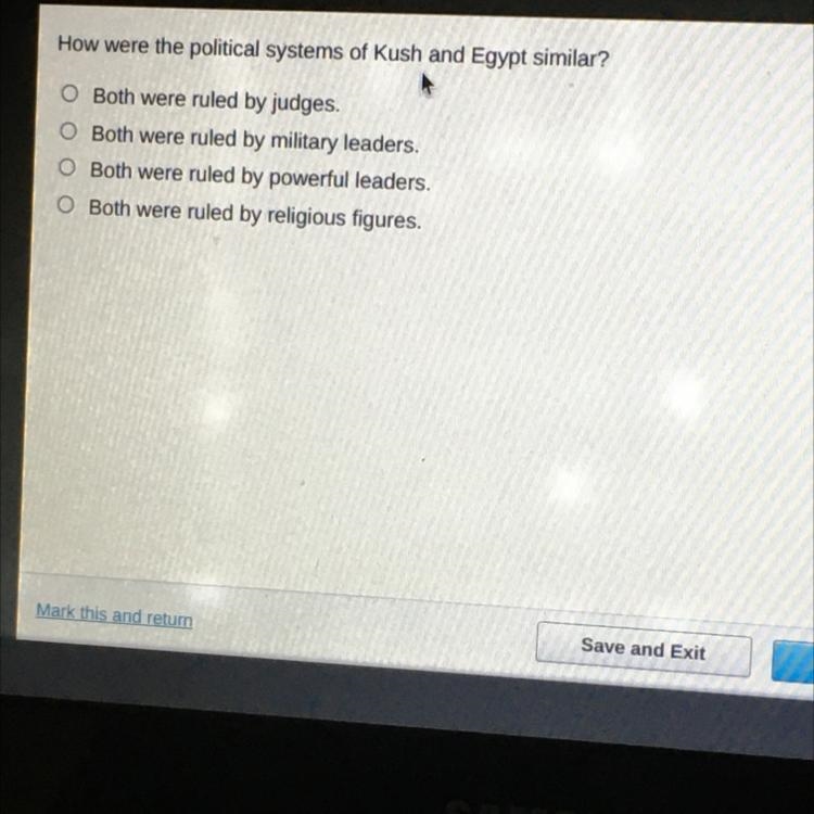 How were the political systems of Kush and Egypt similar? Both were ruled by judges-example-1