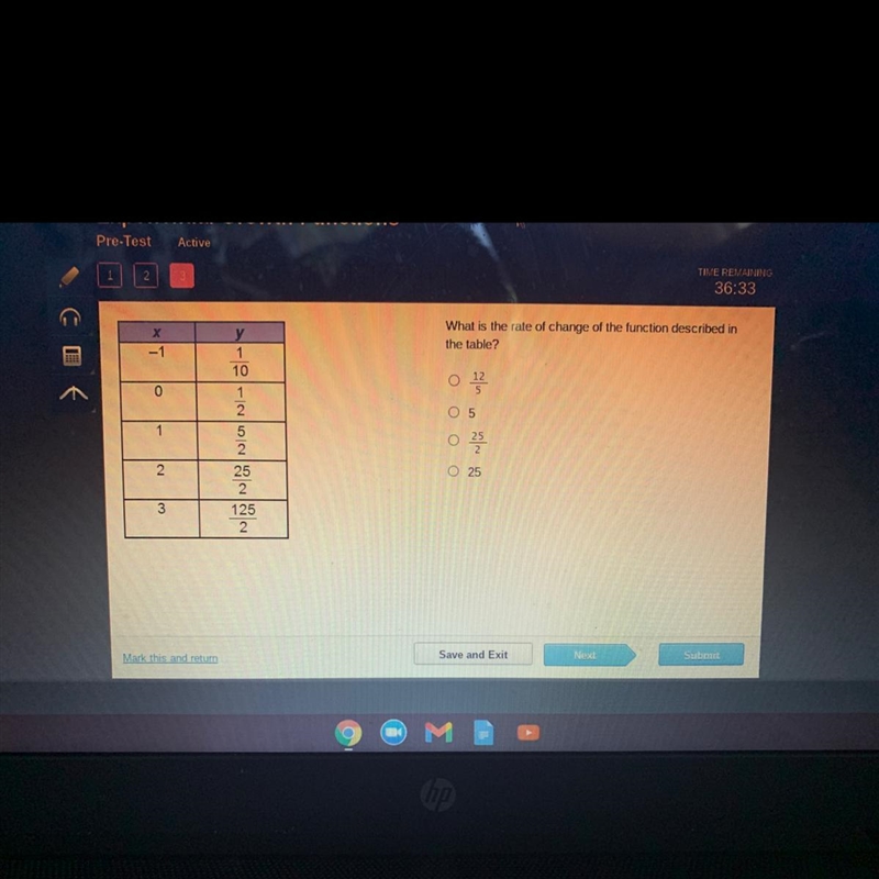 Х -1 What is the rate of change of the function described in the table? y 1 10 1 2 lo-example-1