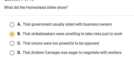 What did the Homestead strike show?-example-1