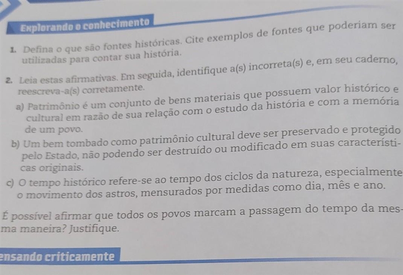 Atividades Registre as respostas em seu cad Explorando o conhecimento 1. Defina o-example-1