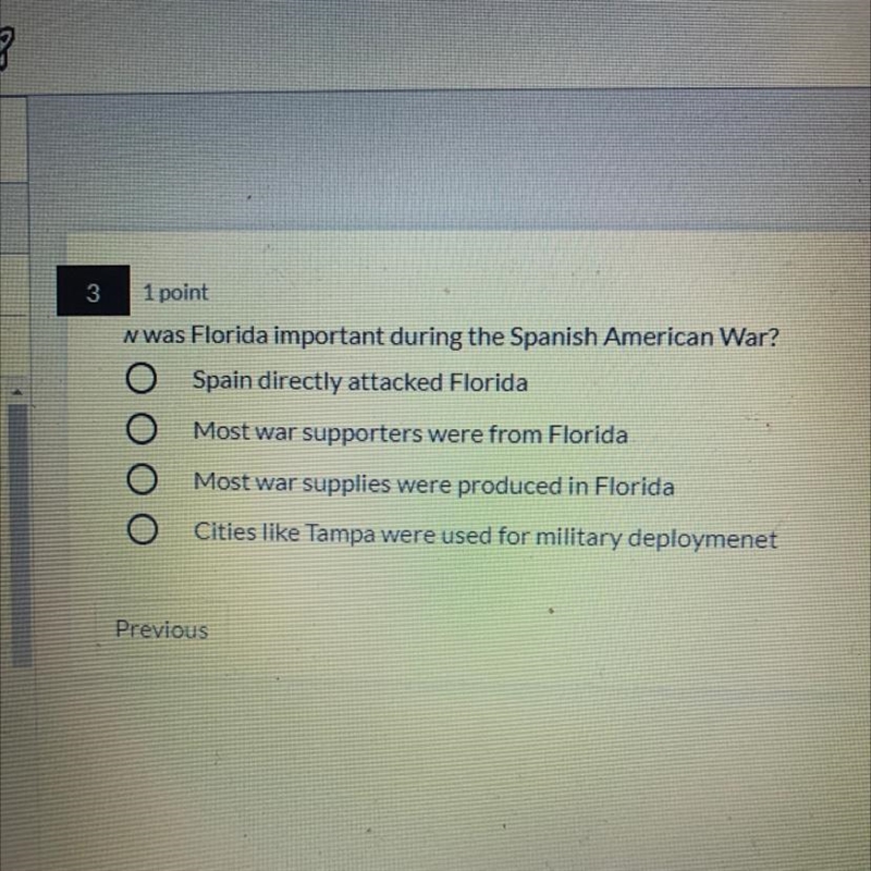 N was Florida important during the Spanish American War?-example-1