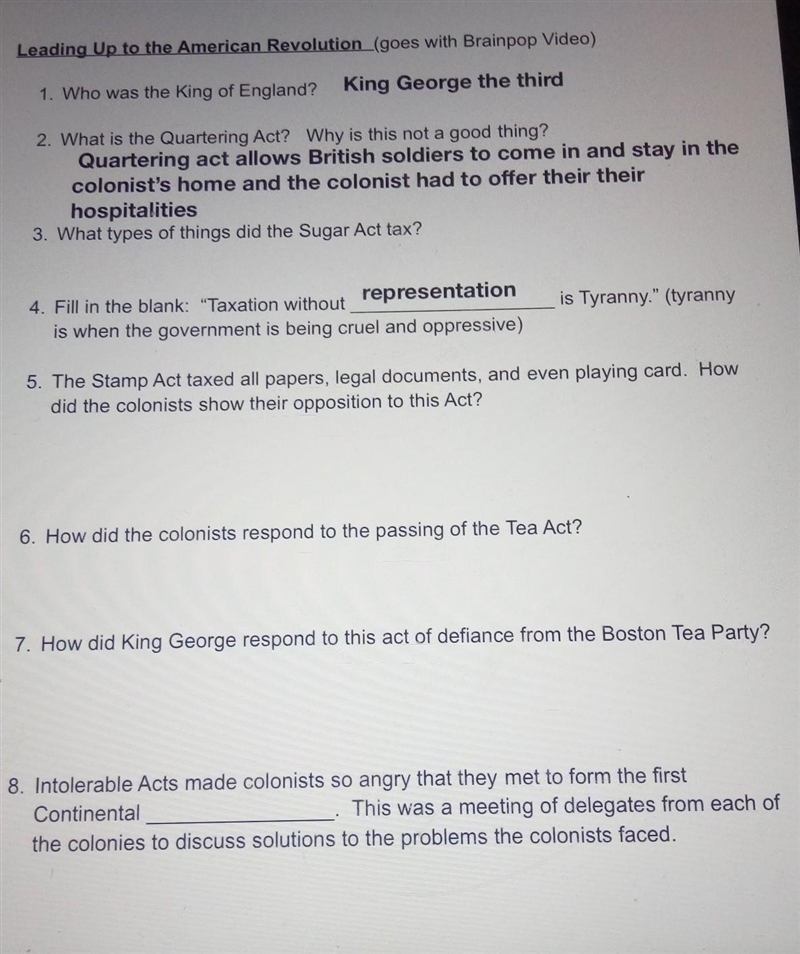 Pls help its about"Causes of the American Revolution" pls answers these-example-1