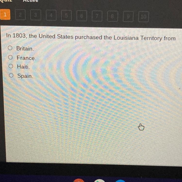 In 1803, the United States purchased the Louisiana Territory from Britain. France-example-1