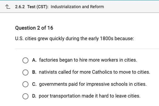 U.S cities grew quickly during the 1800s because-example-1