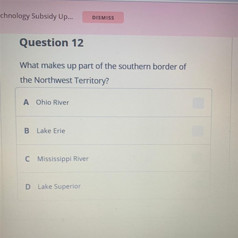 What part makes up part of the southern boarder of the northwest territorie-example-1