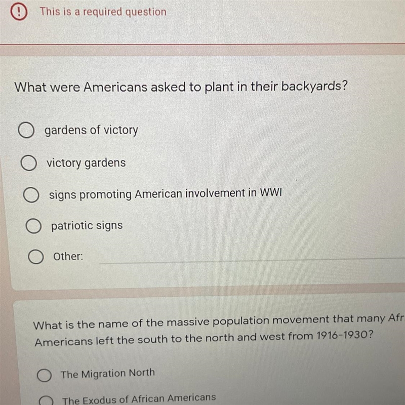 What were Americans asked to plant in their backyards? gardens of victory victory-example-1