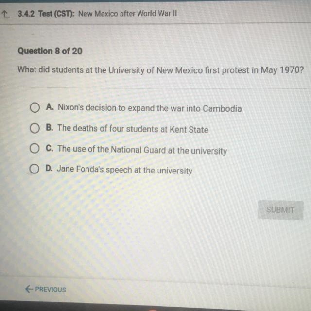 What did students at the University of New Mexico first protest in May 1970?-example-1