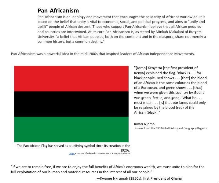 How might the idea of Pan-Africanism have contributed to African independence movements-example-1