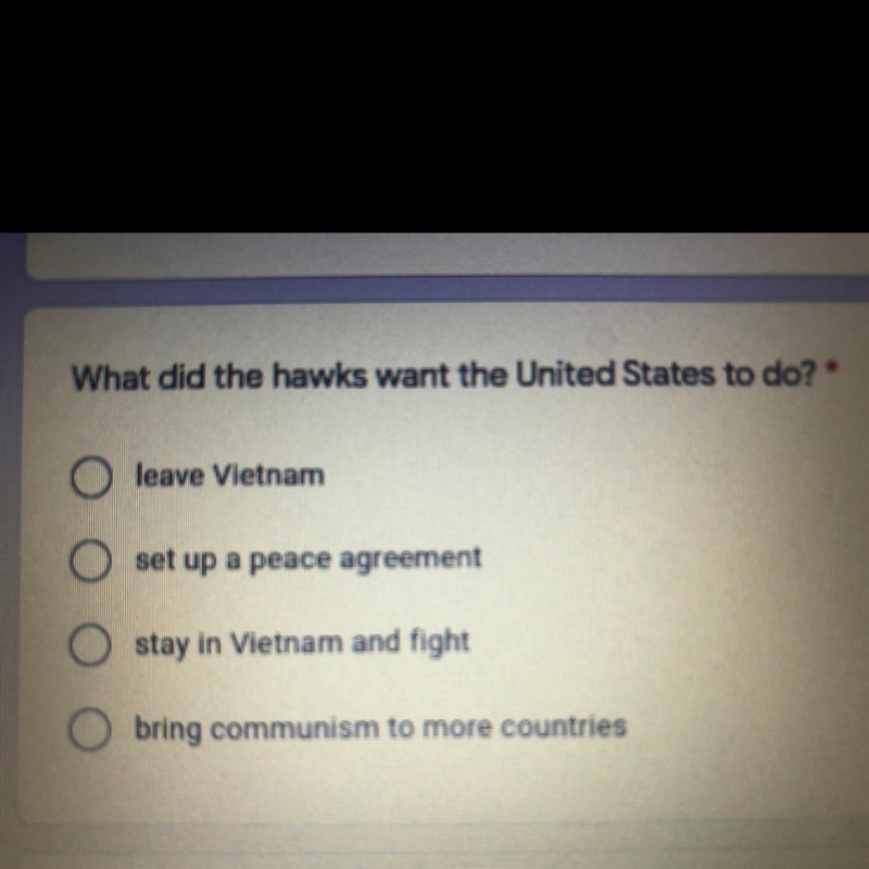 PLEASE HURRY!! What did the hawks want the United States to do?-example-1