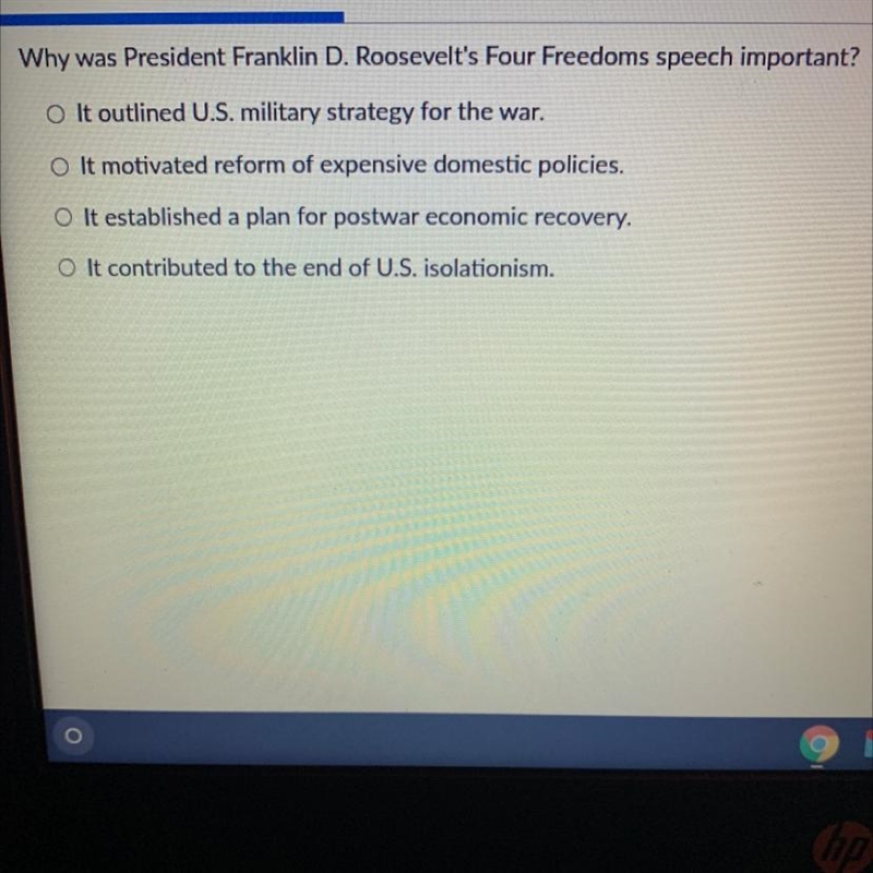 Why was president Franklin d Roosevelt’s four freedoms speech important?-example-1