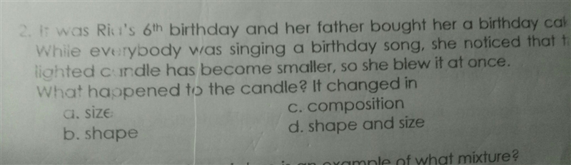 2. It was Rii's 6th birthday and her father bought her a birthdc While everybody was-example-1