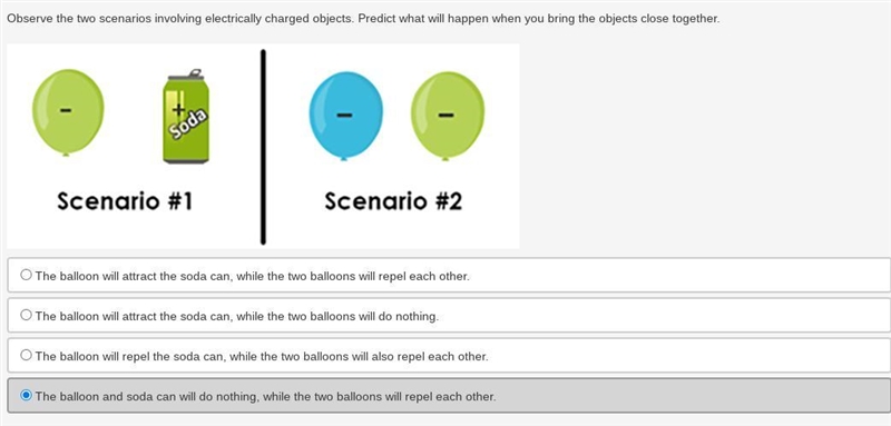 HELP ME IM GIVE 10 Observe the two scenarios involving electrically charged objects-example-1