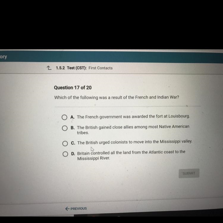 Which of the following was a result of the French and Indian war￼?-example-1