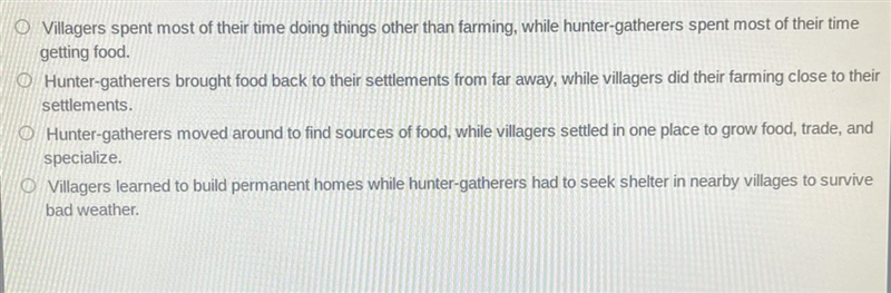 What was one difference between hunter-gatherer societies and early farming societies-example-1