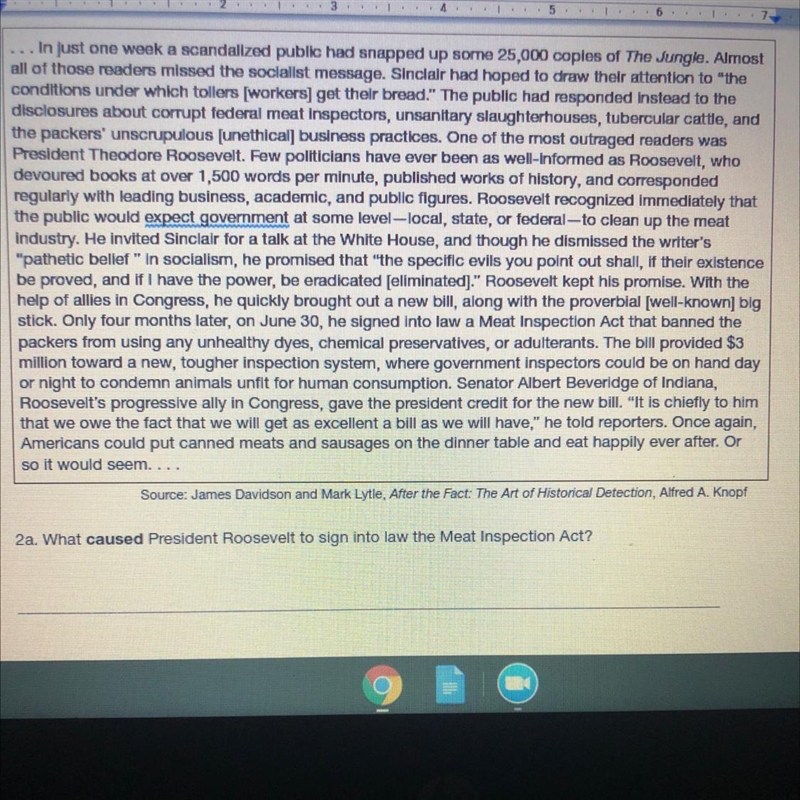 What caused president roosevelt to sign into law meat Inspection act?-example-1