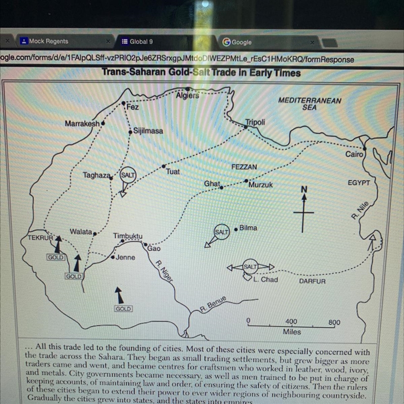 2 : Based on this document, what was one result of the gold-salt trade in West Africa-example-1