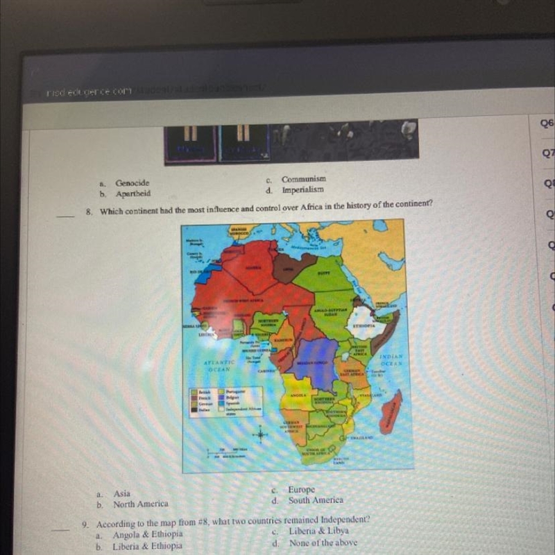 Which continent has the most influence and control over Africa in the history of the-example-1