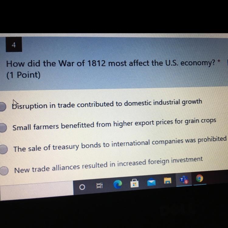 How did the War of 1812 most affect the U.S. economy?-example-1