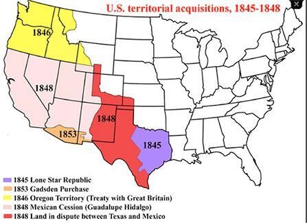 What effect did the events of this map have on the United States? They resulted in-example-1