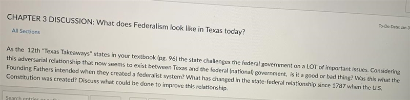 CHAPTER 3 DISCUSSION: What does Federalism look like in Texas today? As the 12th &quot-example-1