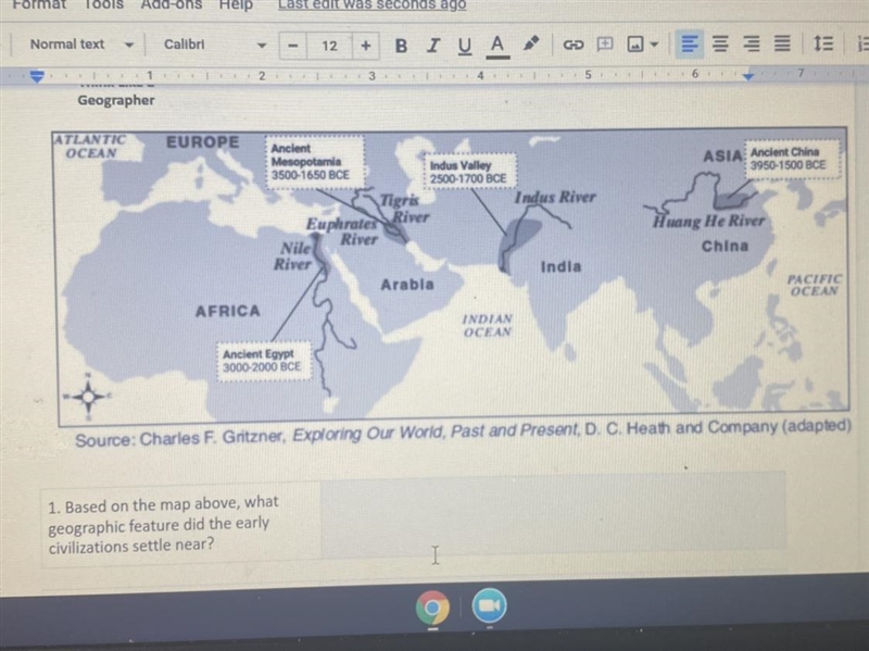 ATLANTIC OCEAN EUROPE ASIA: Ancient China 3950-1500 BCE Ancient Mesopotamia Indus-example-1