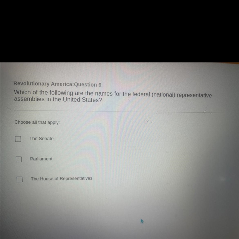 Revolutionary America:Question 6 Which of the following are the names for the federal-example-1