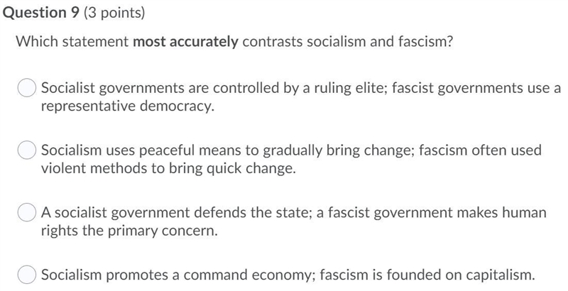 Whitch statement most accurately socalism and fascism-example-1