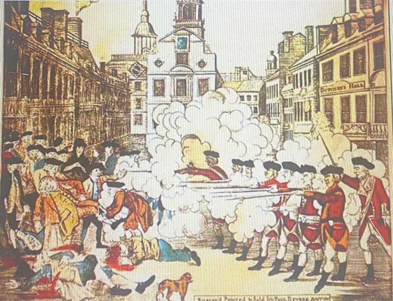 What textual clues are included in the boston massacre picture?-example-1