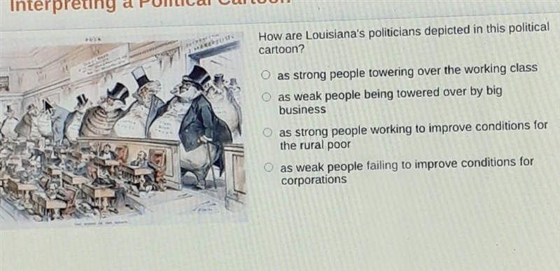 How are Louisiana's politicians depicted in this political cartoon?​-example-1