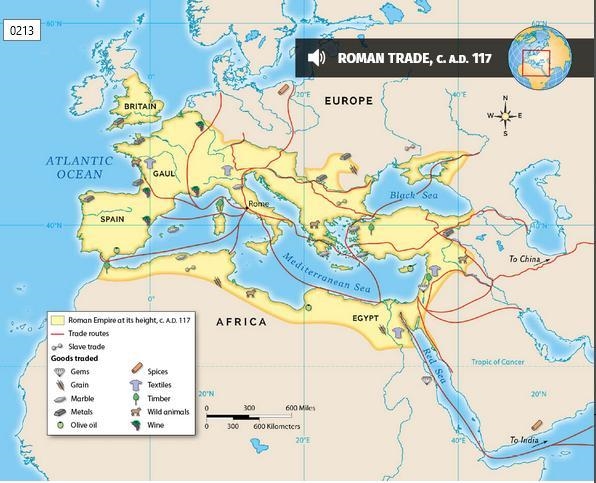 From which locations in the empire did Rome import grain to feed its citizens according-example-1